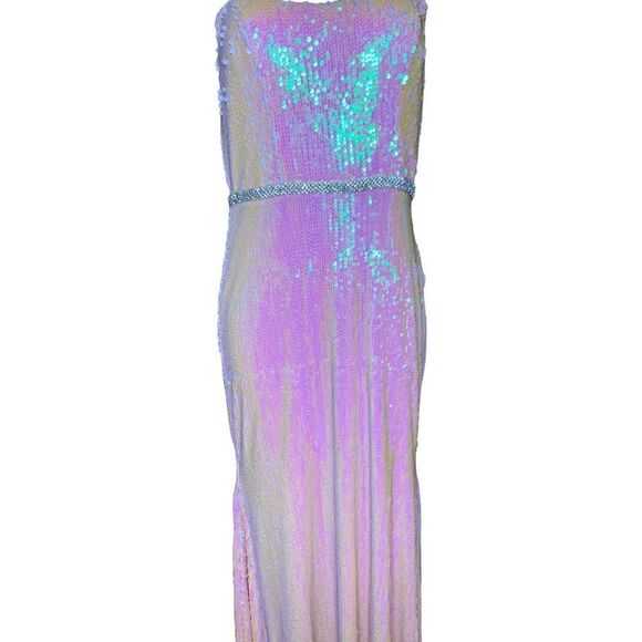 Ieena for Mac Duggal SEQUINED STRAPLESS RHINESTONE BELT GOWN NWT Size 2 - Picture 6 of 11